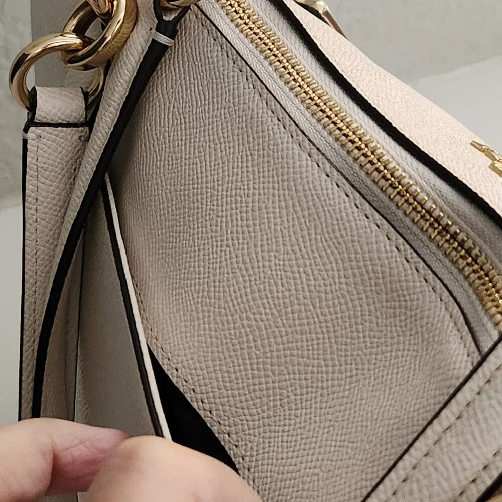 Coach Ava Cream Leather Shoulder Bag Purse Tote